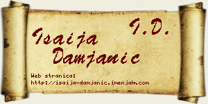 Isaija Damjanić vizit kartica
